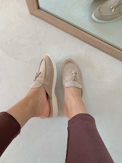 Coco | Chic Open Moccasins with Gold Accent